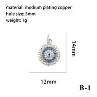 Casual Devil's Eye Copper Enamel Plating Inlay Zircon 18k Gold Plated Charms sku image 9