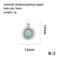 Casual Devil's Eye Copper Enamel Plating Inlay Zircon 18k Gold Plated Charms sku image 10
