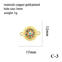Casual Devil's Eye Copper Enamel Plating Inlay Zircon 18k Gold Plated Charms sku image 14