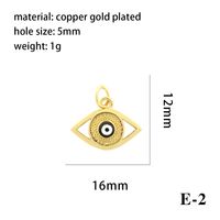 Casual Devil's Eye Copper Enamel Plating Inlay Zircon 18k Gold Plated Charms sku image 2