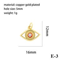 Casual Devil's Eye Copper Enamel Plating Inlay Zircon 18k Gold Plated Charms sku image 3