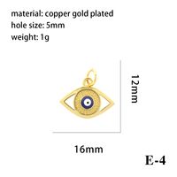 Casual Devil's Eye Copper Enamel Plating Inlay Zircon 18k Gold Plated Charms sku image 5