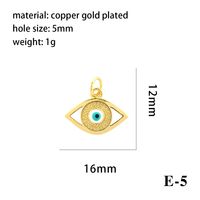 Casual Devil's Eye Copper Enamel Plating Inlay Zircon 18k Gold Plated Charms sku image 4