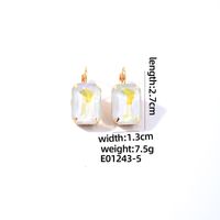 1 Pair Casual Simple Style Classic Style Rectangle Plating Inlay Copper Glass Drop Earrings sku image 5