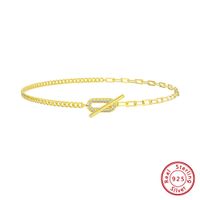 Glam Japanese Style Simple Style Solid Color Sterling Silver Plating Inlay Zircon 14k Gold Plated Silver Plated Women's Anklet main image 8