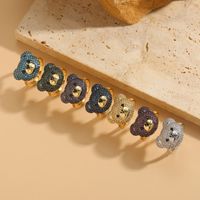 Elegant Luxurious Bear Copper 14k Gold Plated Zircon Rings In Bulk main image 8