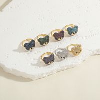 Elegant Luxurious Bear Copper 14k Gold Plated Zircon Rings In Bulk main image 6