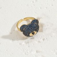 Elegant Luxurious Bear Copper 14k Gold Plated Zircon Rings In Bulk sku image 6