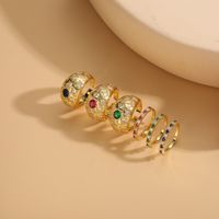 Elegant Luxurious Solid Color Copper Plating Inlay Zircon 14k Gold Plated Rings main image 6