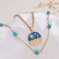 Vintage Style Simple Style Sun Alloy Plating 14k Gold Plated Women's Layered Necklaces main image 3