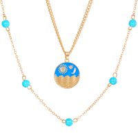 Vintage Style Simple Style Sun Alloy Plating 14k Gold Plated Women's Layered Necklaces sku image 1