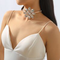 Wholesale Jewelry Elegant Flower Iron Rhinestones Inlay Necklace main image 5