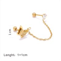 1 Piece Simple Style Butterfly Plating Inlay Stainless Steel Zircon 14K Gold Plated Rose Gold Plated Ear Cuffs main image 5