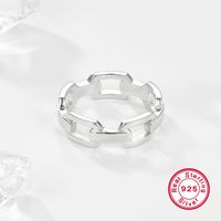 Simple Style Square Sterling Silver Plating 18k Gold Plated White Gold Plated Rings main image 5