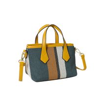Women's Small All Seasons Canvas Color Block Classic Style Square Zipper Handbag sku image 2