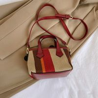 Women's Small All Seasons Canvas Color Block Classic Style Square Zipper Handbag sku image 8