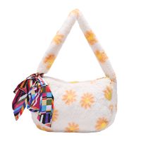 Women's Small Summer Velvet Flower Classic Style Pillow Shape Zipper Shoulder Bag main image 5