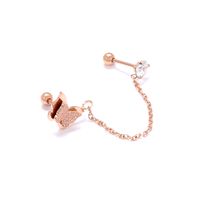 1 Piece Simple Style Butterfly Plating Inlay Stainless Steel Zircon 14K Gold Plated Rose Gold Plated Ear Cuffs sku image 1