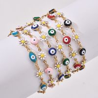 Cute Devil's Eye Flower Stainless Steel Enamel Bracelets main image 1