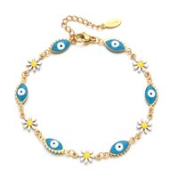 Cute Devil's Eye Flower Stainless Steel Enamel Bracelets sku image 4