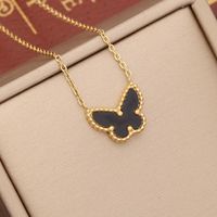 Lady Classic Style Butterfly Stainless Steel Plating Pendant Necklace main image 5