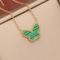 Lady Classic Style Butterfly Stainless Steel Plating Pendant Necklace sku image 1