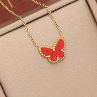 Lady Classic Style Butterfly Stainless Steel Plating Pendant Necklace main image 3