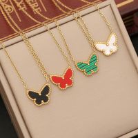 Lady Classic Style Butterfly Stainless Steel Plating Pendant Necklace main image 1