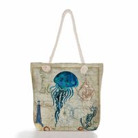 Women's Classic Style Tropical Canvas Shopping Bags sku image 3