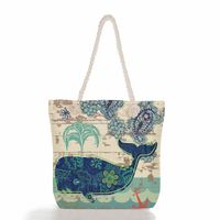 Women's Classic Style Tropical Canvas Shopping Bags sku image 19