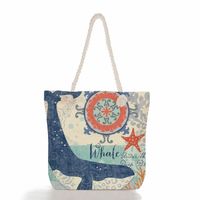 Women's Classic Style Tropical Canvas Shopping Bags sku image 13