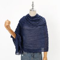 Women's Simple Style Solid Color Voile Polyester Scarf Shawl main image 5