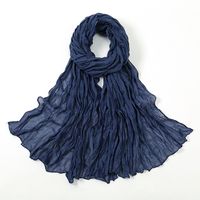 Women's Simple Style Solid Color Voile Polyester Scarf Shawl sku image 1