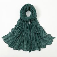 Women's Simple Style Solid Color Voile Polyester Scarf Shawl sku image 3