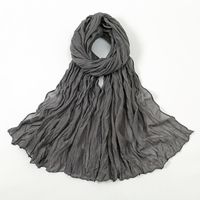 Women's Simple Style Solid Color Voile Polyester Scarf Shawl sku image 2