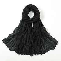 Women's Simple Style Solid Color Voile Polyester Scarf Shawl sku image 4