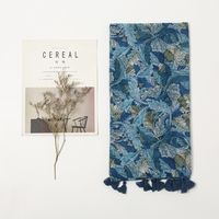 Women's Retro Ethnic Style Bohemian Plant Cotton And Linen Printing Silk Scarf Scarf main image 3