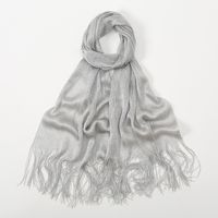 Women's Elegant Solid Color Gold And Silver Wire Tassel Scarf sku image 2