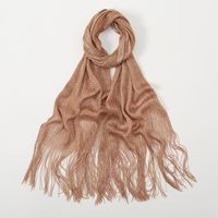 Women's Elegant Solid Color Gold And Silver Wire Tassel Scarf sku image 3