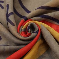 Women's Elegant Stripe Grid Cotton And Linen Printing Scarf main image 3