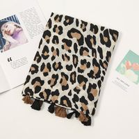 Women's Streetwear Leopard Cotton Tassel Scarf main image 5