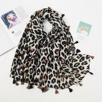 Women's Streetwear Leopard Cotton Tassel Scarf sku image 3