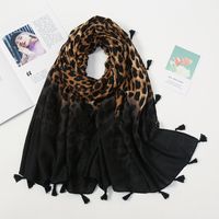 Women's Streetwear Leopard Cotton Tassel Scarf sku image 4