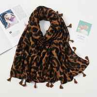 Women's Streetwear Leopard Cotton Tassel Scarf sku image 2
