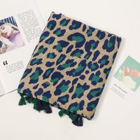Women's Streetwear Leopard Cotton Tassel Scarf main image 4