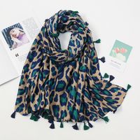 Women's Streetwear Leopard Cotton Tassel Scarf sku image 1