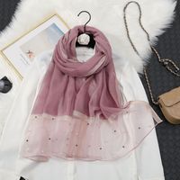 Women's Lady Solid Color Organza Silk Scarf sku image 8