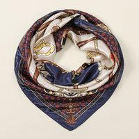 Women's Basic Chains Print Satin Silk Scarf Bandanas main image 4