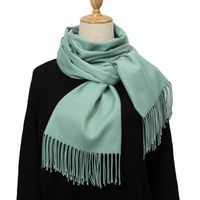 Women's Simple Style Solid Color Imitation Cashmere Tassel Scarf main image 5
