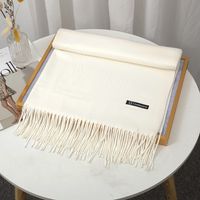 Women's Simple Style Solid Color Imitation Cashmere Tassel Scarf sku image 9